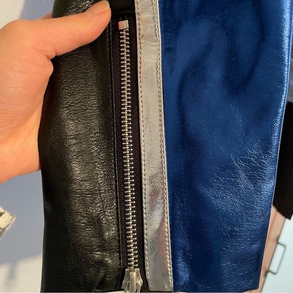 UO Snoh Faux Leather Metallic Moto Jacket XS BNWT - Picture 7 of 10